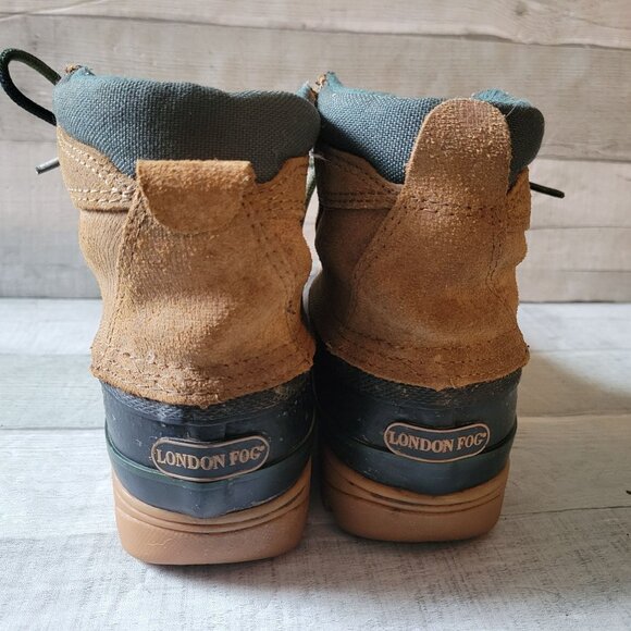 London Fog Ridge Duck Boots 7M Suede & Rubber Brown/Black - Picture 3 of 6